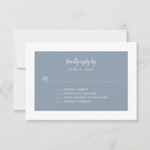 Colour Block dusty blue rsvp customisable colour Card