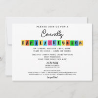 Colour Block Fun Party Family Reunion Invitation