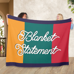 Colour Block Funny Caption Colourful Cosy Statemen Fleece Blanket