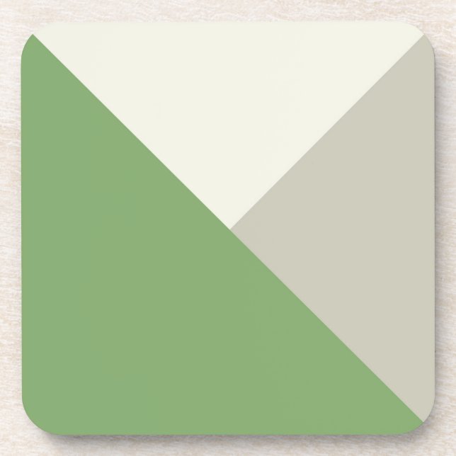 Colour Block Green Beige Coaster (Front)