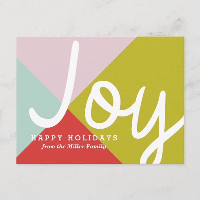 Colour Block Joy Holiday Postcard (Front)