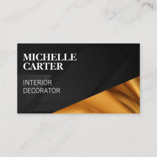 Colour Block Lines Gold Silk Business Card