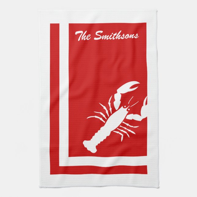 Colour Block Lobster American MoJo Kitchen Towels (Vertical)