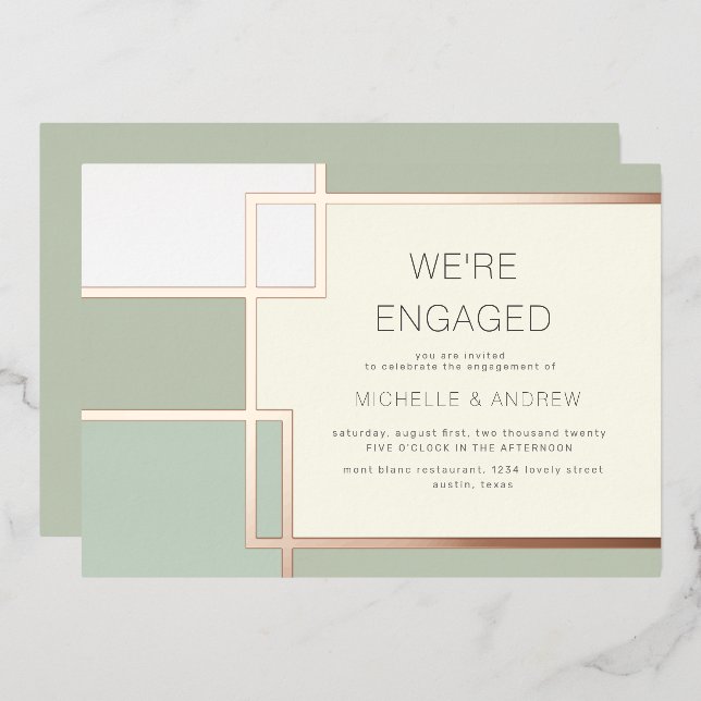 Colour Block Mid Century Modern Engagement (Front/Back)