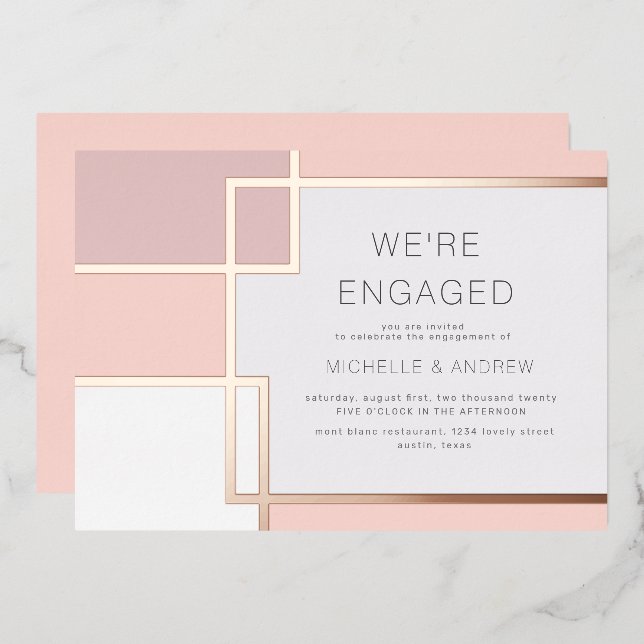 Colour Block Mid Century Modern Engagement (Front/Back)