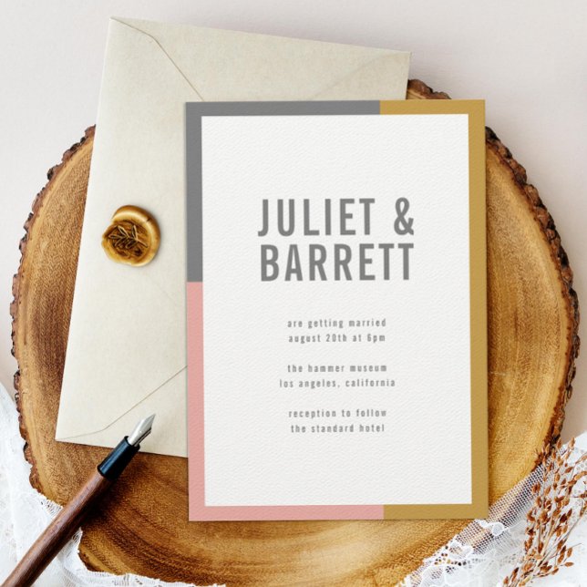 Colour Block Minimal Wedding Premium Invitation (Creator Uploaded)