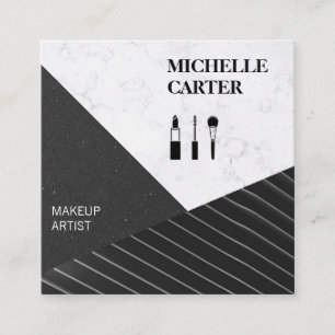 Colour Block Modern Art Makeup Artist Square Business Card