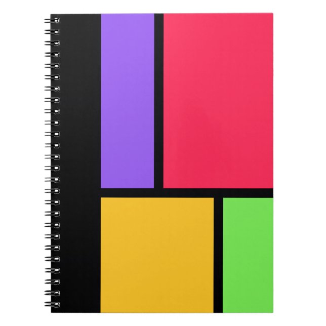 Colour Block Modern Art Mondrian Inspired Notebook (Front)