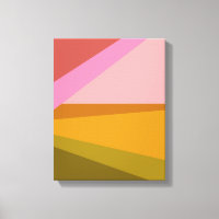 Colour Block Modern Geometric Art in Red Green 