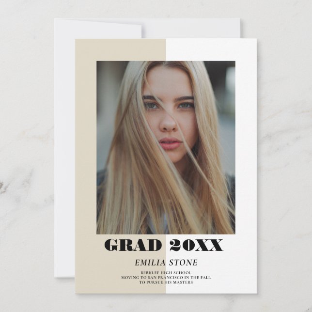 Colour Block Modern Graduation Announcement (Front)
