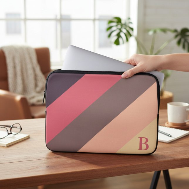 Colour Block Monogrammed Laptop Case (Creator Uploaded)