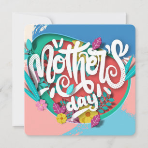 Colour Block Mothers Day Holiday Card