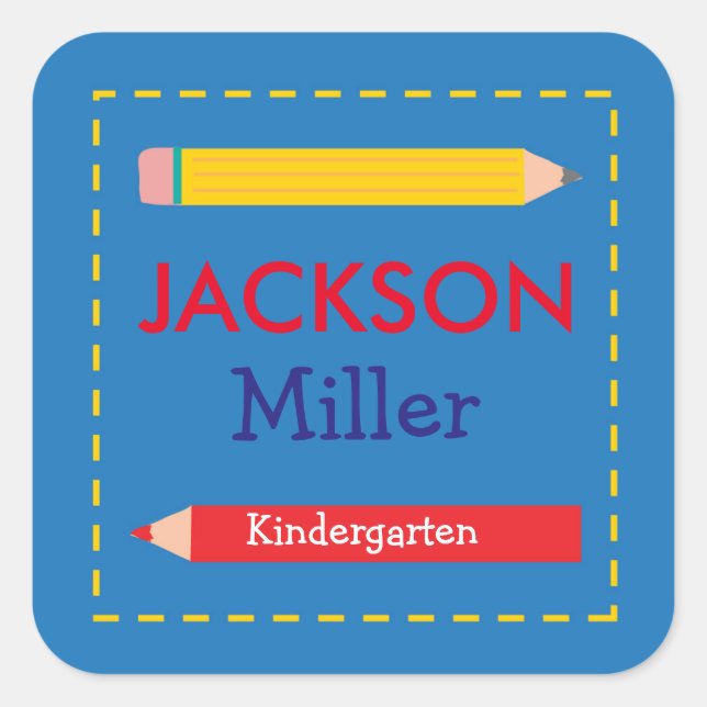 Colour Block Pencil - School Labels (Front)