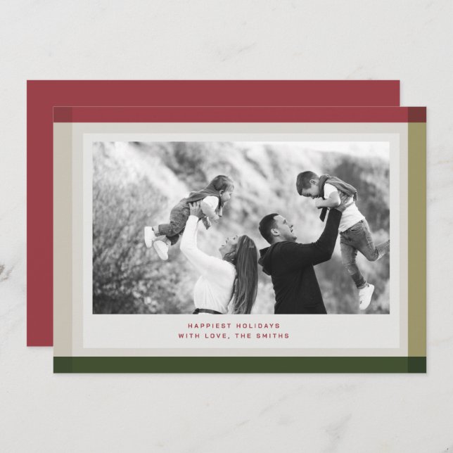 Colour Block Photo Christmas Card (Front/Back)