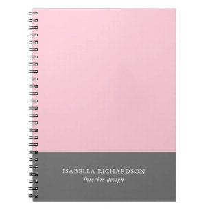 Colour Block Pink And Grey Elegant Notebook