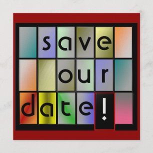 colour block save the dates save the date