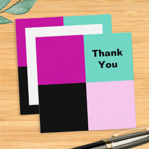 Colour Block Squares Thank You Card