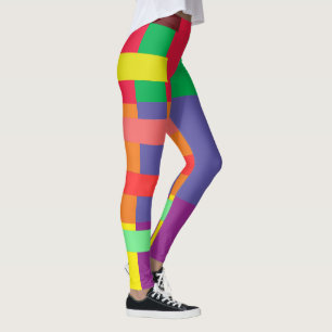 Colour block Stripe  Rainbow Leggings