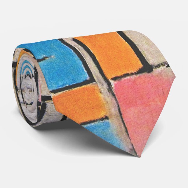 Colour Block Tie – Modern Statement (Rolled)