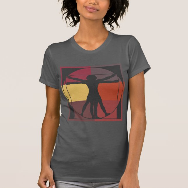 Colour Block Vitruvian Man T-Shirt (Front)