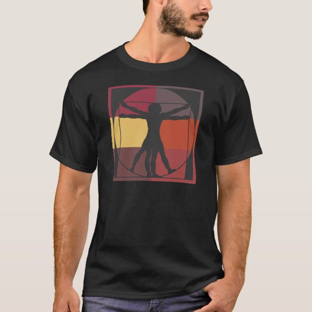 Colour Block Vitruvian Man T-Shirt (Front)