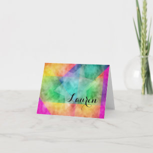 Colour Block Watercolor Design Thank You Card