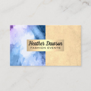 Colour Block Watercolor Gold Metallic Business Card