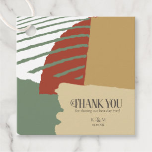 Colour Block Wedding Autumn ID740 Favour Tags