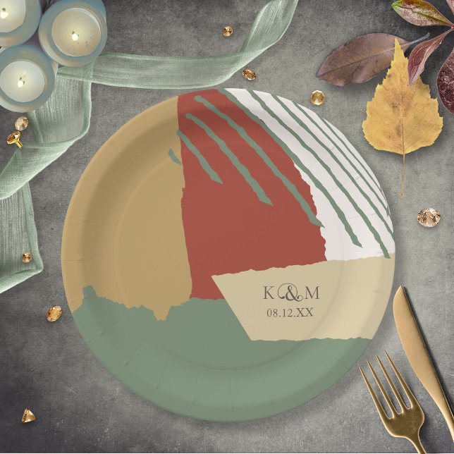Colour Block Wedding Autumn ID740 Paper Plate (Creator Uploaded)