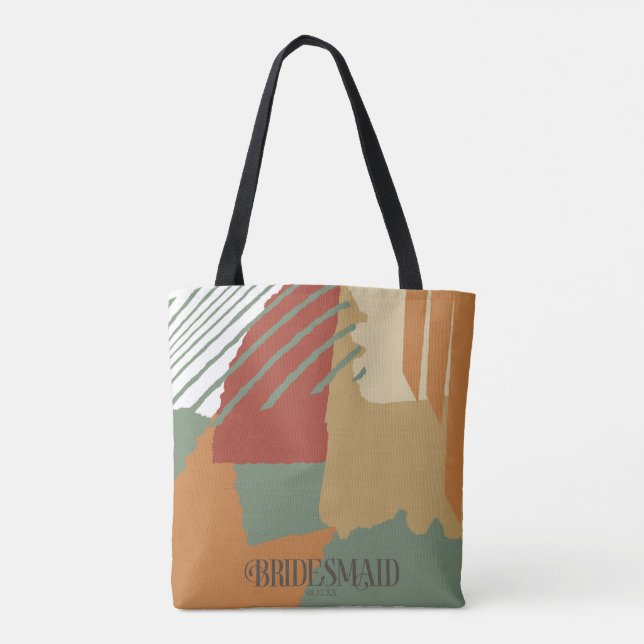 Colour Block Wedding Bridesmaid Autumn ID740 Tote Bag (Back)
