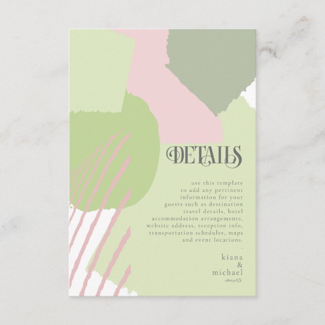 Colour Block Wedding Details Spring ID740 Enclosure Card (Front)