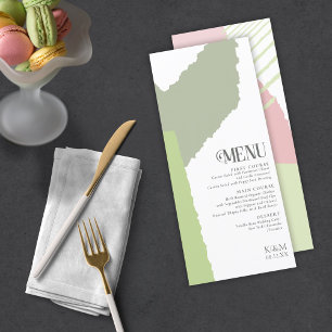 Colour Block Wedding Menu Spring ID740