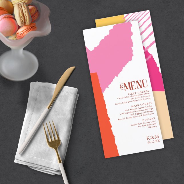 Colour Block Wedding Menu Summer ID740 (Creator Uploaded)