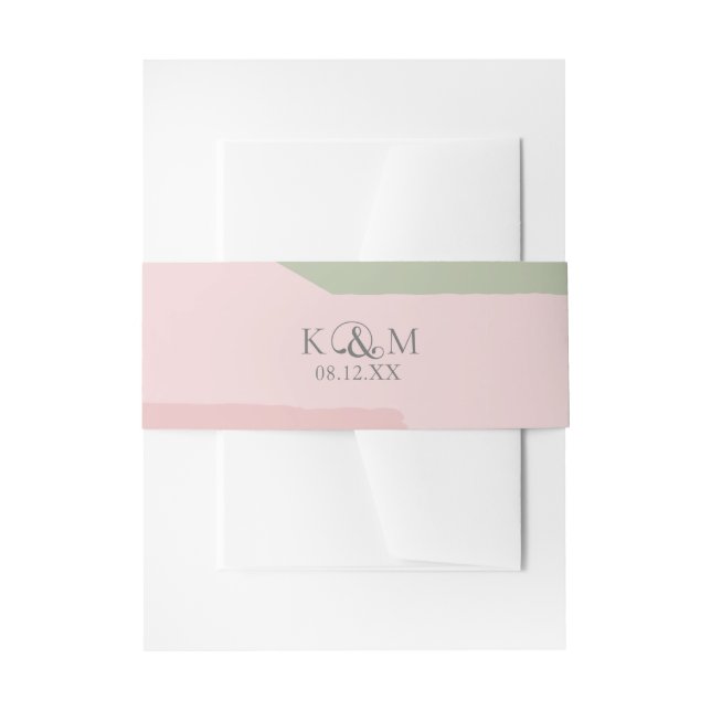 Colour Block Wedding Spring ID740 Invitation Belly Band (Front Example)