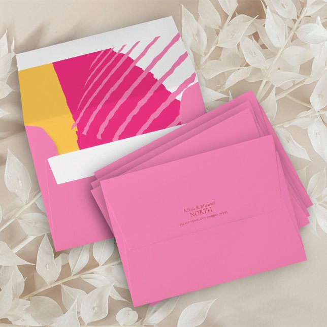 Colour Block Wedding Summer ID740 Envelope (Interior/Back In Situ)