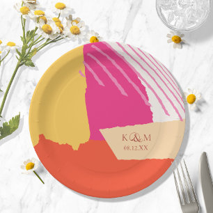 Colour Block Wedding Summer ID740 Paper Plate