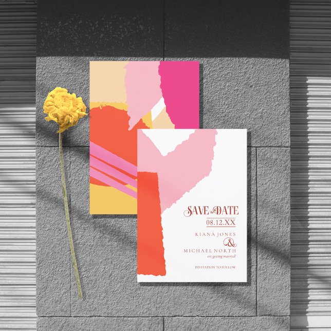 Colour Block Wedding Summer ID740 Save The Date (Creator Uploaded)