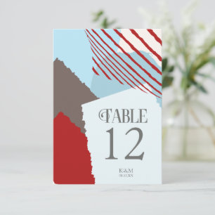 Colour Block Wedding Table Numbers Winter ID740