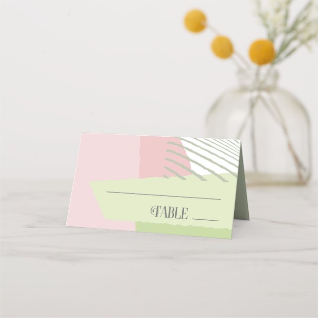 Colour Block Wedding Table Spring ID740 Place Card (Front)