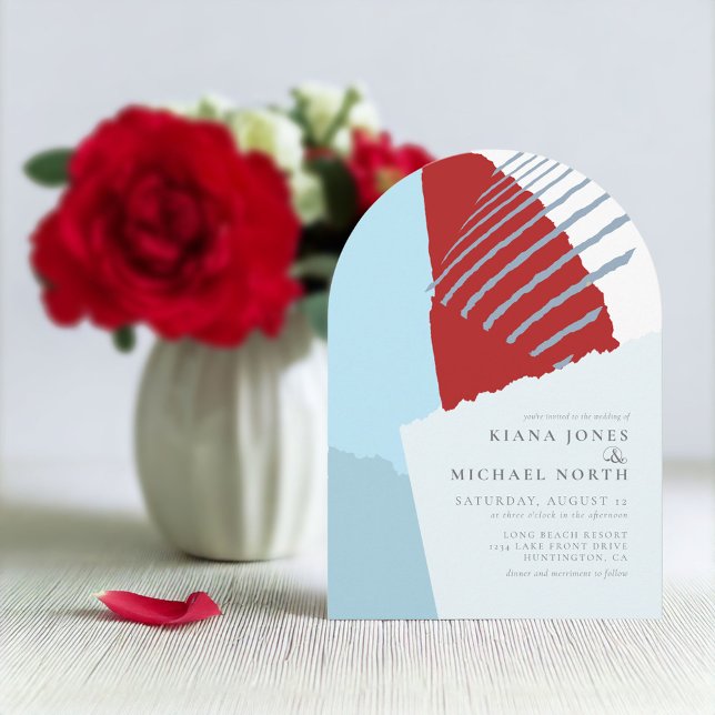 Colour Block Wedding Winter Arch ID740 Invitation (Creator Uploaded)