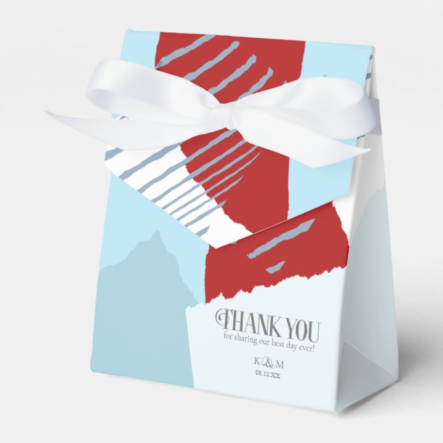 Colour Block Wedding Winter ID740 Favour Box (Front Side)