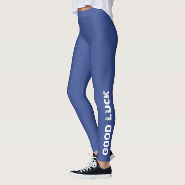 Colour Block Yoga Pants, Letter Print High Waist Leggings (Left)