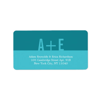 Colour Blocks Address Labels (Turquoise)