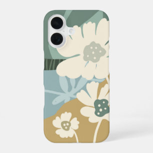 Colour Blocks Cosmos Flowers Silhouettes Modern iPhone 16 Case
