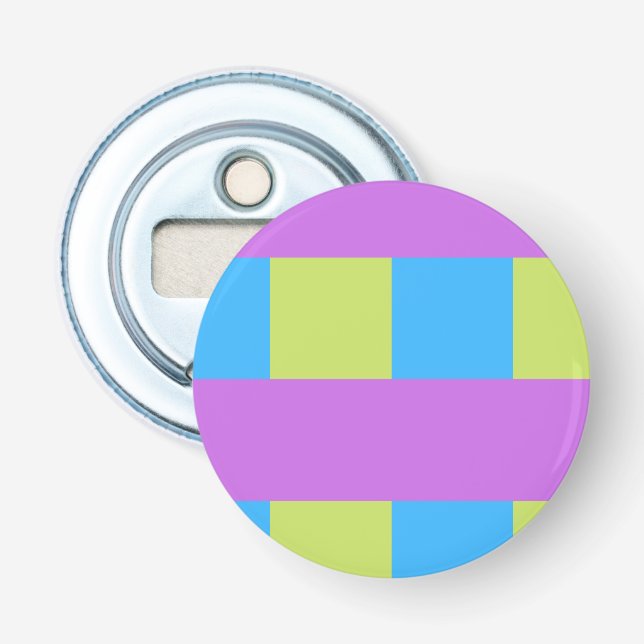 Colour Blocks Green Purple Blue Bottle Opener (Front)
