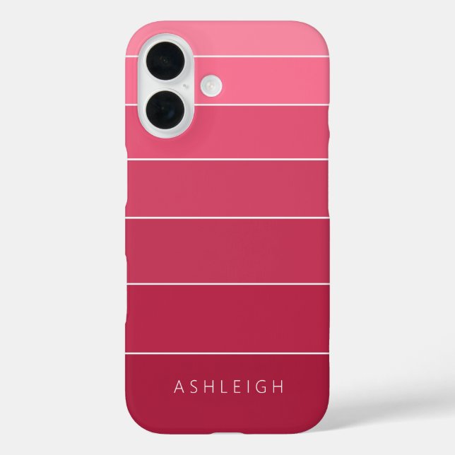 Colour Blocks Magenta Pink Monochromatic Name Case-Mate iPhone Case (Back)