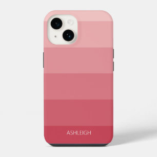 Colour Blocks Magenta Pink with Name I phone case