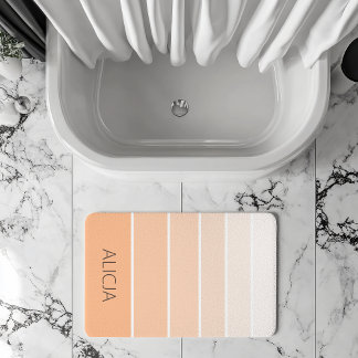 Colour Blocks Peach Fuzz | Elegant Name Bath Mat