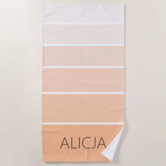 Colour Blocks Peach Fuzz | Elegant Name Beach Towel