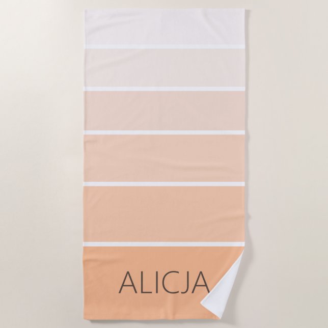 Colour Blocks Peach Fuzz | Elegant Name Beach Towel (Front)